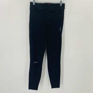 Spanx High Rise Black Distressed Skinny Jeans Size Small